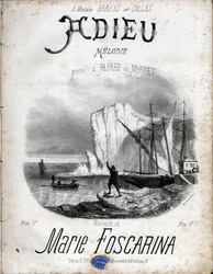 Partitur der Melodie „Farewell“ von Marie Foscarina nach der Poesie von Alfred de Musset. Private Sammlung.