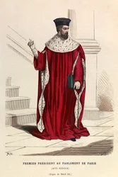 Der erste Präsident des Parlaments von Paris im 16. Jahrhundert unter der Herrschaft von König Heinrich III. - Erster Präsident des Parlaments von Paris 16. Jahrhundert - Private Sammlung