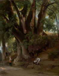 Italienische Baumlandschaft (Straße bei Albano)