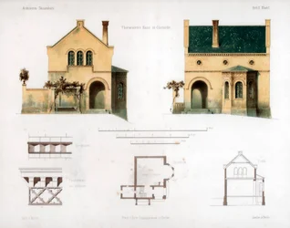 Entwurf für ein Haus in Glienicke, Deutschland, um 1850
