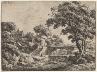 Eine Holz- und eine Steinbrücke