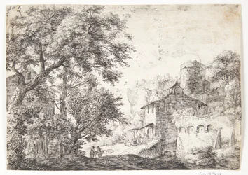 Stadtmauer mit einem Gasthaus
