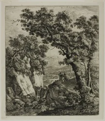 Tobias und der Engel, aus sechs Landschaftsmotiven aus dem Alten Testament