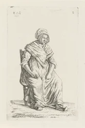 Sitzende Bäuerin aus Wallonien (Serie: Bauern und Bäuerinnen aus dem Vereinigten Königreich der Niederlande)