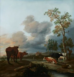 Landschaft mit Kühen