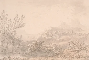 Mündung mit Schloss und Dorf