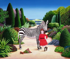 Mädchen mit Zebra