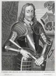 Carolus dei Gratia Magnae Britanniae, Franciae et Hiberniae (Liniengravur)