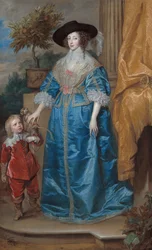 Porträt der Königin Henrietta Maria mit Sir Jeffrey Hudson