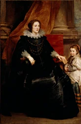 Porträt einer vornehmen Dame und ihrer Tochter. Gemälde von Antoine Van Dyck