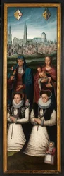 (Detail) Porträt von Juan Pardo II und seinen Frauen Anna Ingenieulandt und Maria Anchemant