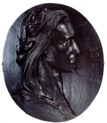 Darstellung von Vergil (Publius Vergilius Maro) Lateinischer Dichter (70-19 v. Chr.) Kolossales ovales Bronzemedallion von Auguste Preault (1809-1879) 1853 Paris, Musée d