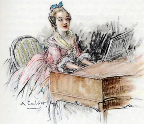 Charlotte spielt Cembalo