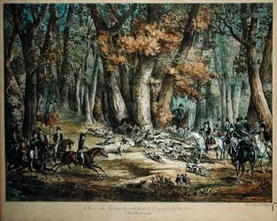Hirschjagd im Wald von Compiègne, 27. April 1818