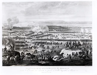 Die Schlacht bei Austerlitz in Mähren, 2. Dezember 1805, gestochen von Antonio Verico (geb. um 1775)