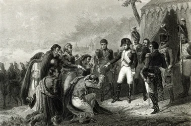 Die besiegten Spanier vor Napoleon vor seinem Einzug in Madrid, Dezember 1808