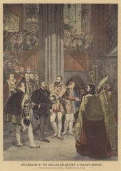 Franz I. und Karl V. in Saint-Denis