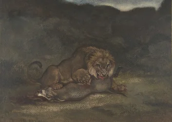 Löwe verschlingt Beute, 1810-75