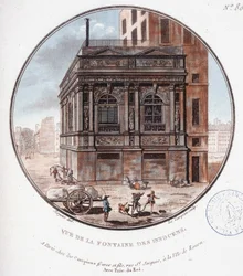 Ansicht des Brunnens der Unschuldigen. In pittoresken Ansichten der Hauptgebäude von Paris von Sergeant