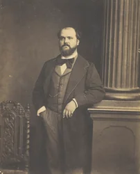 Unbetitelt Mann stehend, en Face, 1855-1869