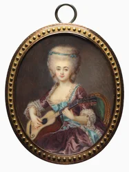 Porträt einer Frau mit Gitarre, genannt Louise d