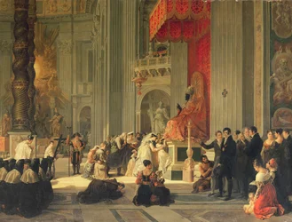 Das Küssen der Füße der Statue des heiligen Petrus im Petersdom in Rom, 1812