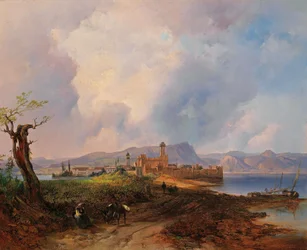Ansicht des Castell Sermio, auf der Insel Sermione am Gardasee