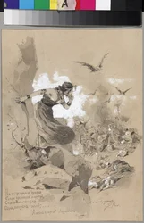 Illustration zum Gedicht Der Todesengel von M. Lermontow