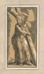 St. Andreas, nach vorne blickend, Kopf nach links gedreht, vor 1749