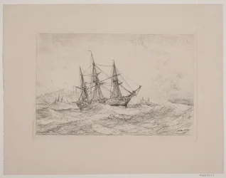 Eine Fregatte an der norwegischen Küste