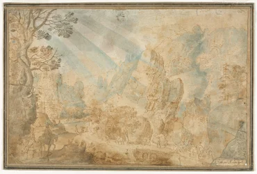 Berglandschaft mit Figuren