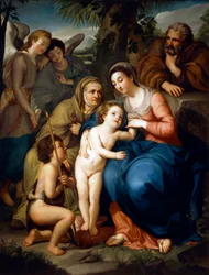 Die Heilige Familie mit der Heiligen Elisabeth, Johannes dem Täufer und zwei Engeln, von Anton Raphael Mengs