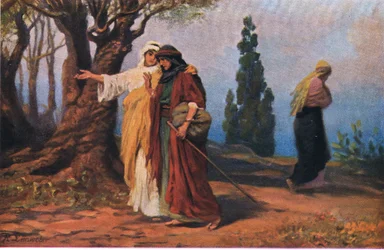 Naomi und Ruth, aus Hulberts „Geschichte der Bibel“, veröffentlicht von The John Winston Company, 1932