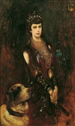 Porträt von Elisabeth von Bayern mit Bernhardiner, 1883