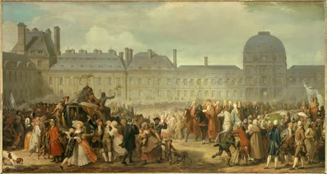 Veröffentlichung des Versailler Vertrags vor dem Tuilerienpalast am 25. November