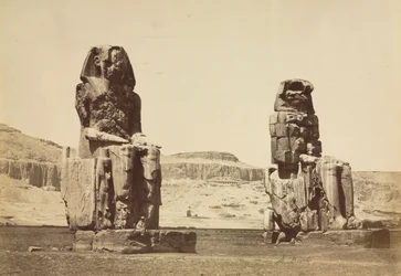 Die Kolosse von Memnon, Theben, um 1860er Jahre