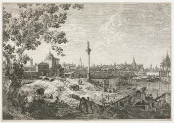 Panorama einer Stadt an einem Fluss