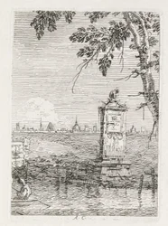 Ansichten: Das kleine Denkmal unter einem Baum, 1735-1746