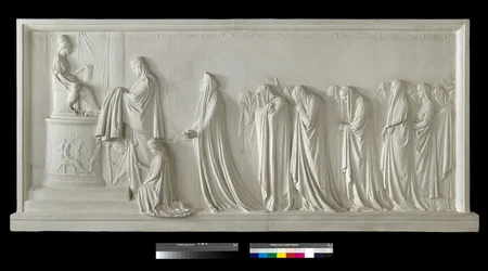 Hekuba bietet Pallas Athene den Peplos an
