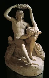 Venus krönt Adonis, von Antonio Canova (1757-1822), Gips