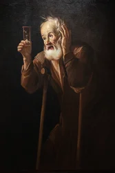 Alter Mann mit Sanduhr
