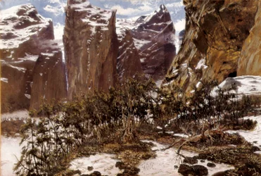 Roncesvalles (oder Roncesvalles auf Spanisch). Landschaft Nordspaniens. Gemälde von Antoni MUNOZ i DEGRAIN (1841-1924), Ende des 19. Jahrhunderts. Öl auf Leinwand. Spanien, Valencia, Museo de Bellas Artes San Pio V.