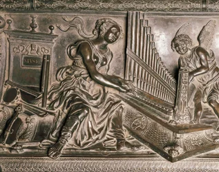 Musik, Detail (vom Grabmal Sixtus IV)