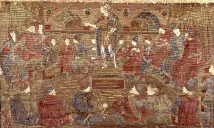 Johannes der Täufer tadelt Herodes, Wandteppich mit Szenen aus dem Leben des Heiligen