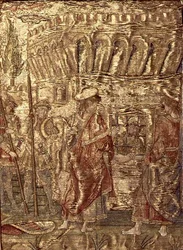 Die Jünger besuchen Johannes den Täufer im Gefängnis, Wandteppich mit Szenen aus dem Leben des Heiligen