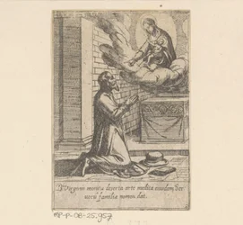 Der heilige Philippus stellt sich unter den Schutz der Jungfrau Maria (Das Leben von Philippus Benitius)
