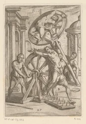 Folterung mit scharfen Spitzen und Rädern (Martelingen ondergaan door christelijke martelaars) (Varia tormentorum et suppliciorum crudelium)