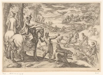 Jagd auf Hirsche und Wölfe