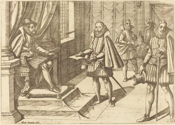 Philipp II. von Spanien auf seinem Thron