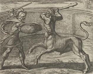 Theseus und der Minotaurus Minotaurum Theseus vincit, aus Die Metamorphosen, veröffentlicht nach 1606